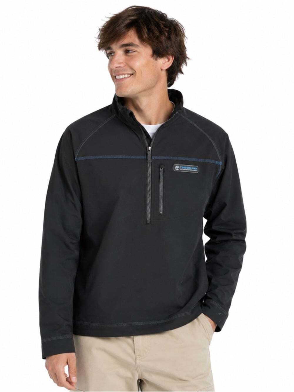 Timberland Jacket M Black Nylon Full Zip Lightweight Windbreaker Outdoor Casual